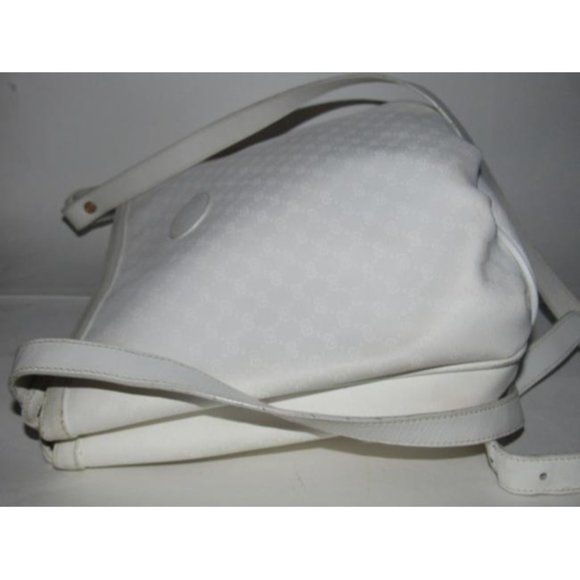 Gucci Vintage White Small G Logo Print Satchel Coated Canvas and Leather - Picture 8 of 12